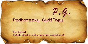 Podhorszky Gyöngy névjegykártya